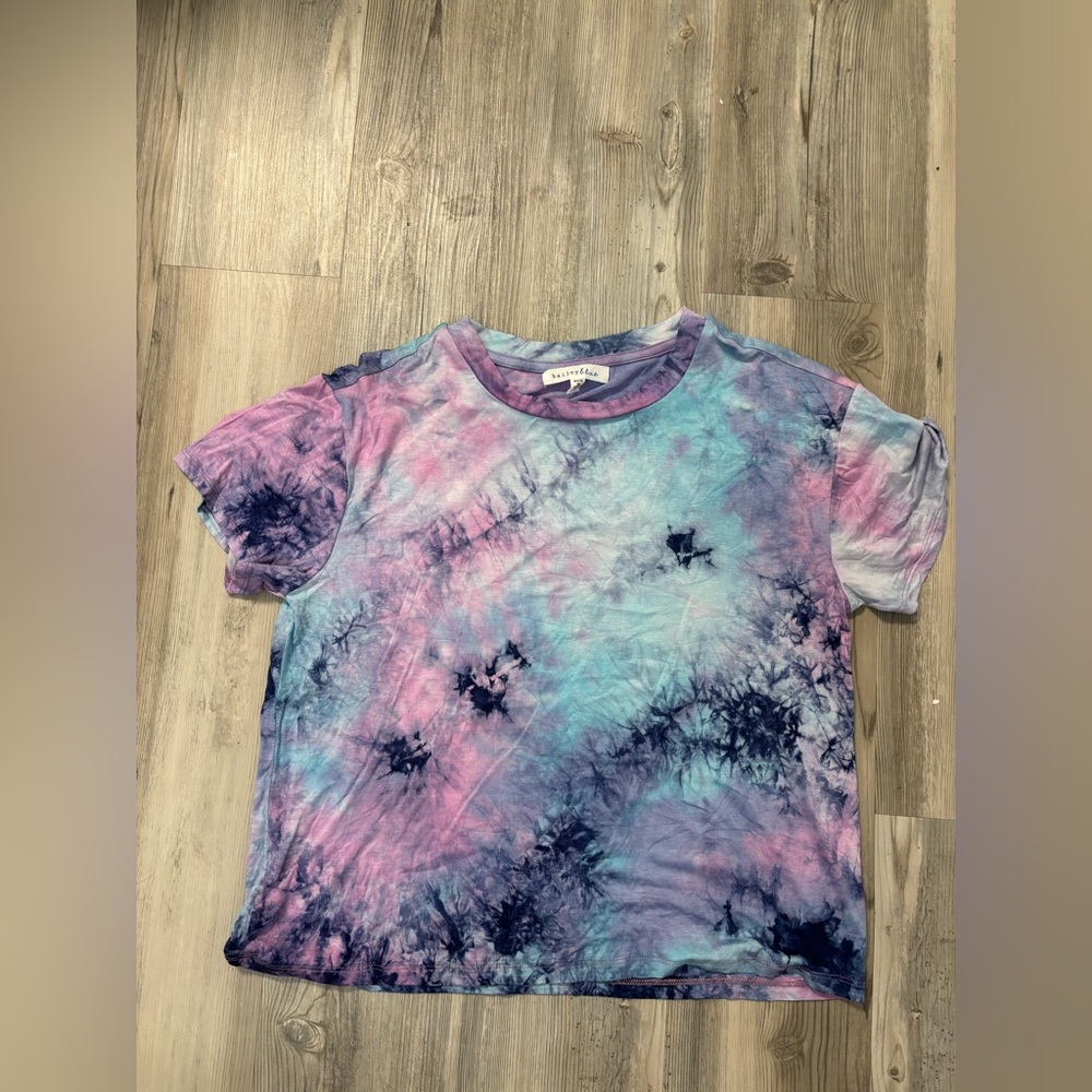 Bailey Blue Tie-Dye Short Sleeve Tee - Blue, Pink, Purple NWOT